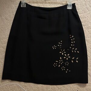 Elegant Black Skirt with Floral Cutout Design